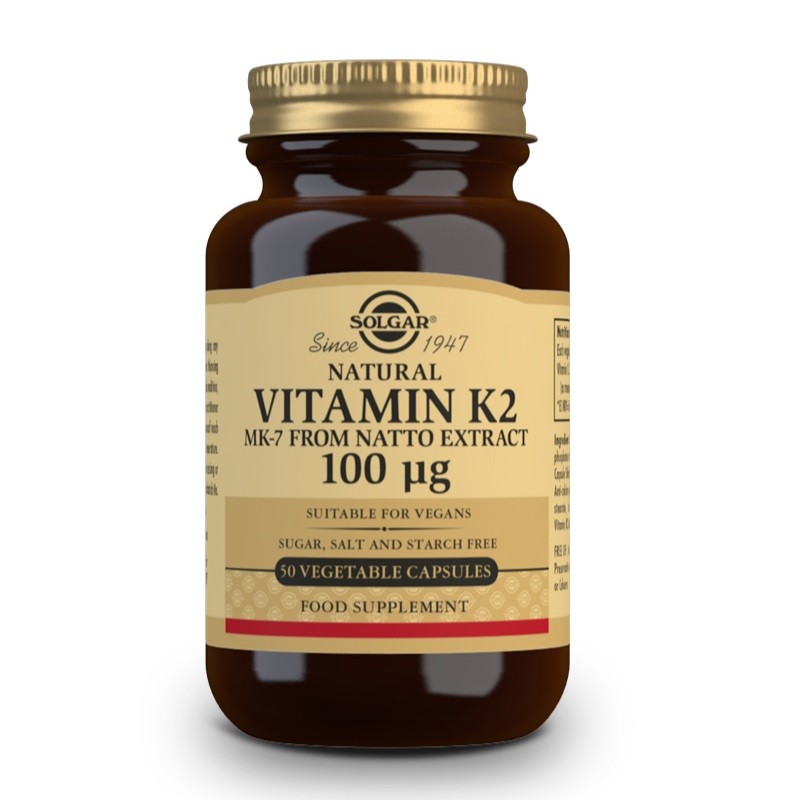 SOLGAR Vitamina K2 100μg con MK-7 Natural (Extracto de Natto) 50 Cápsulas Vegetales-2