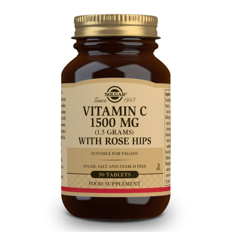 SOLGAR Vitamina C con Rose Hips (Escaramujo) 1500mg (90 Comprimidos)-2