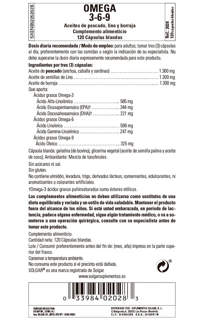 SOLGAR Omega 3-6-9 (120 Cápsulas Blandas)-3