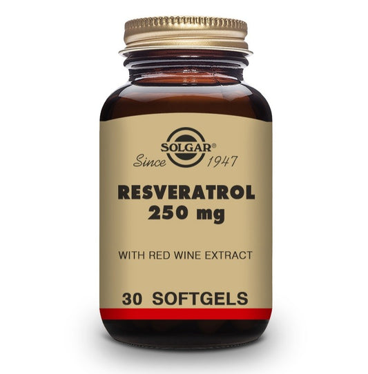 SOLGAR Resveratrol 250mg con Extracto de Vino Tinto 30 Cápsulas Blandas-1
