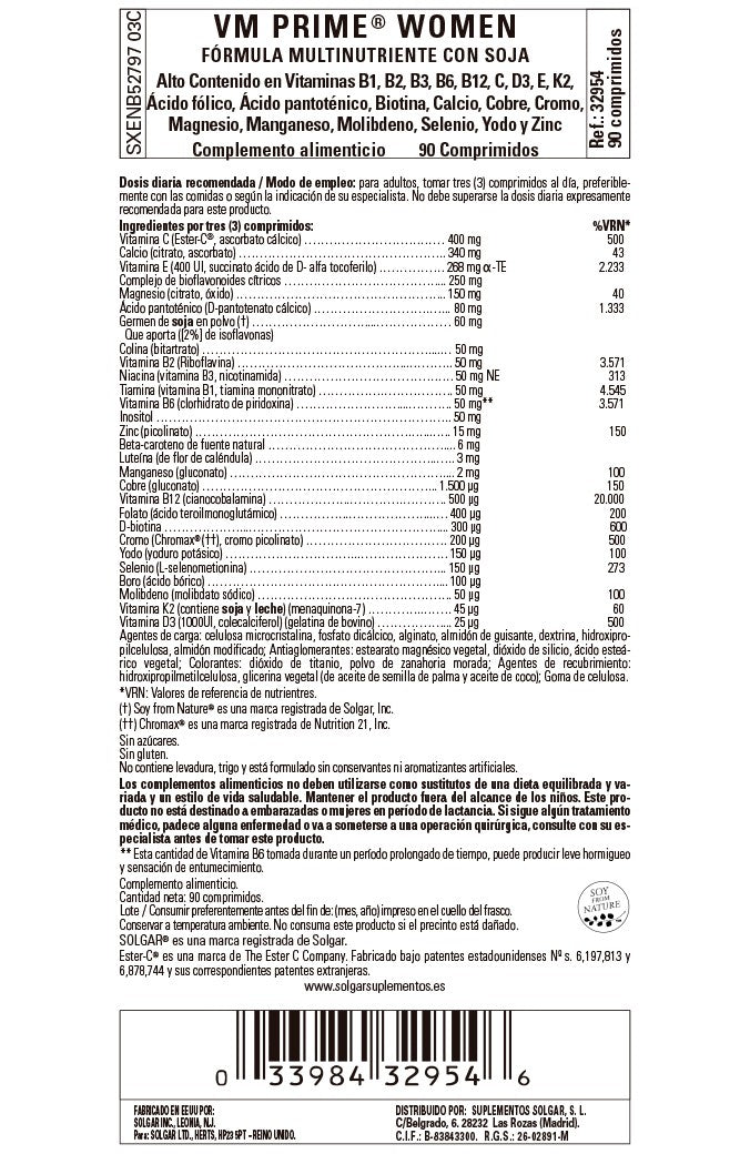 SOLGAR Fórmula Vm Prime Women (Mujer) 90 Comprimidos-3