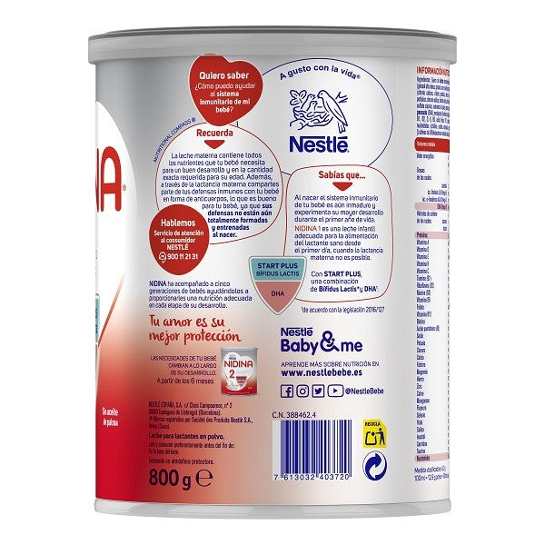 NIDINA 1 Leche de Iniciación para Lactantes 800g-2
