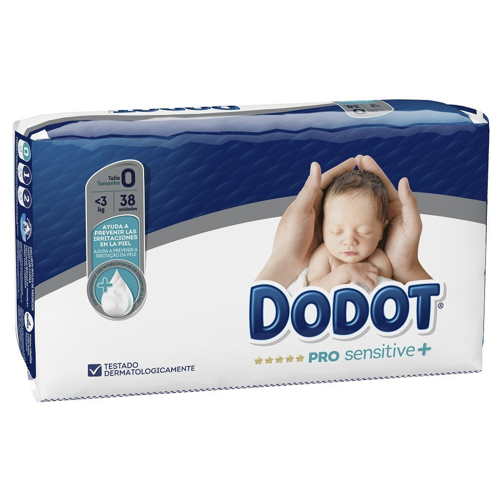 DODOT Pro Sensitive+ Talla 0 (de 0 a 3kg) 38 Unidades-7