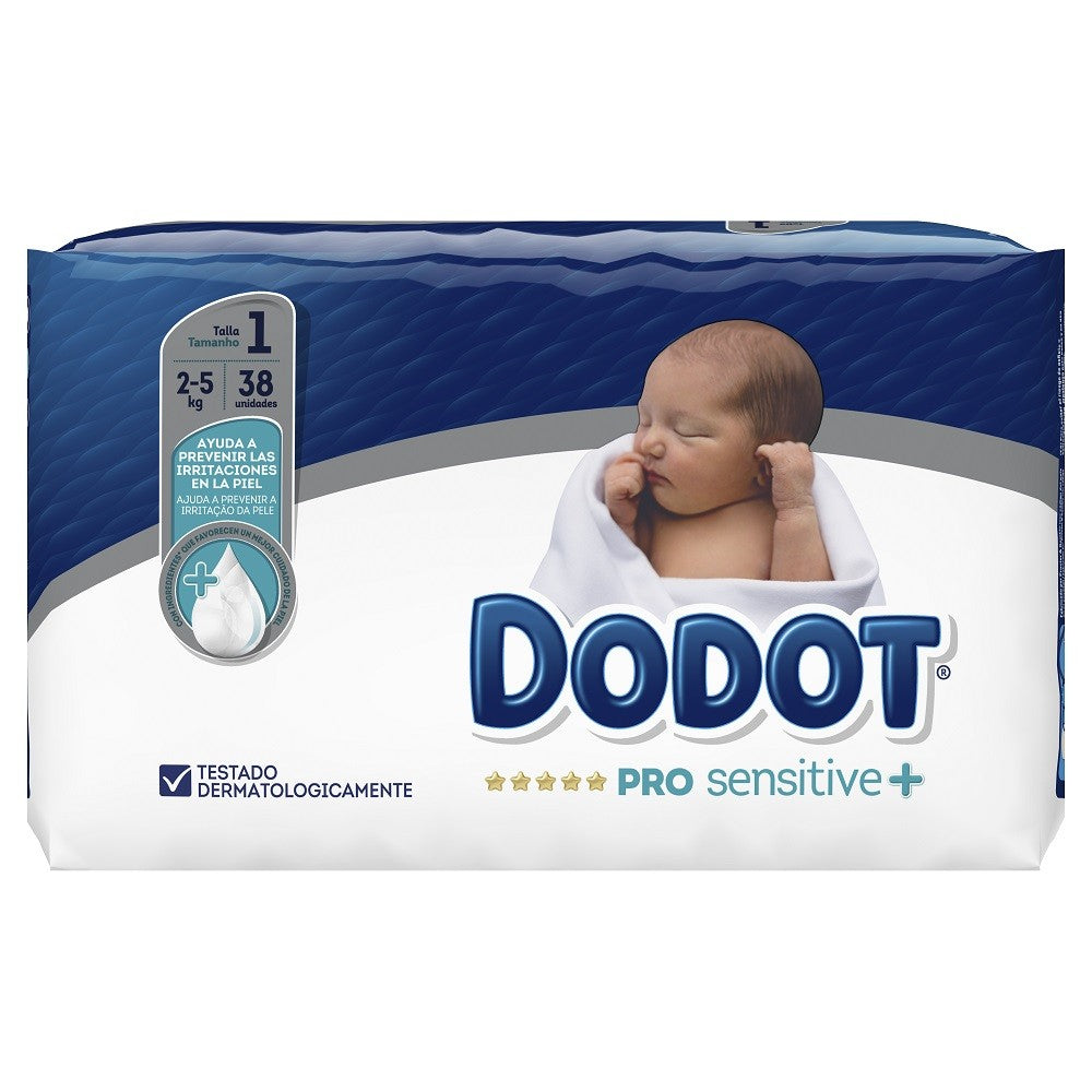 DODOT Pro Sensitive+ Talla 1 (de 2 a 5kg) 38 Unidades-1