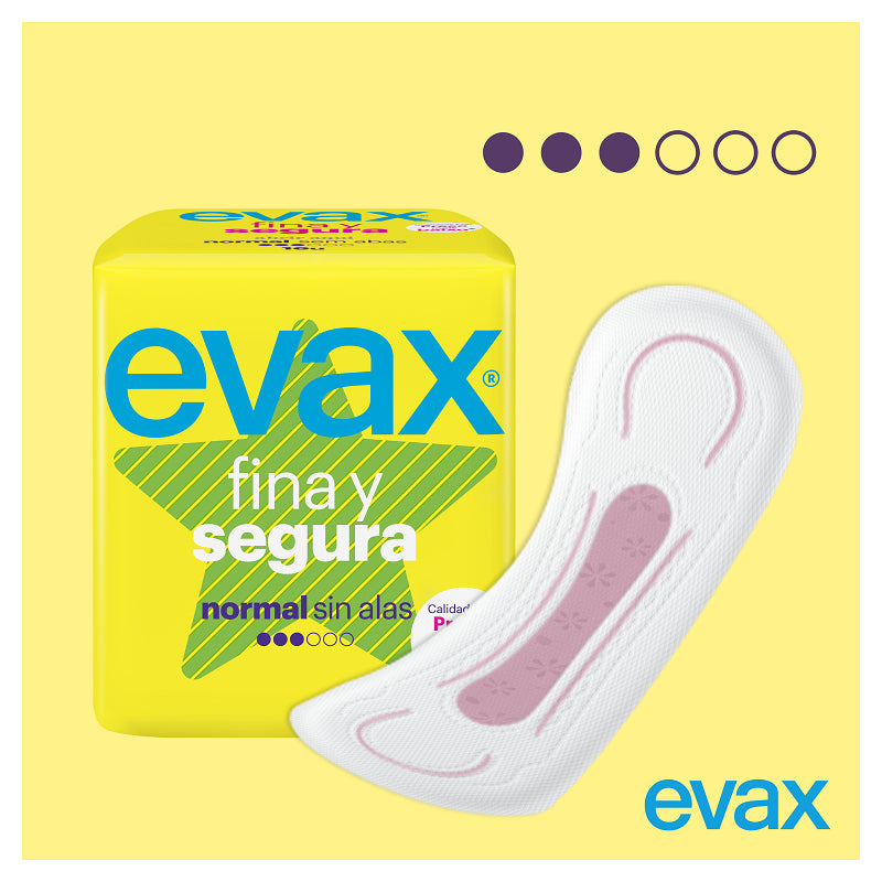 EVAX Fina y Segura Normal Compresa Sin Alas 16 Unidades-2