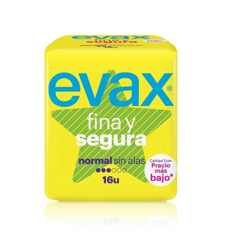 EVAX Fina y Segura Normal Compresa Sin Alas 16 Unidades-1