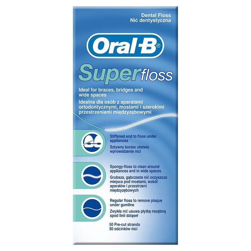ORAL-B Superfloss Seda Dental Sin Cera 50 Hebras-1