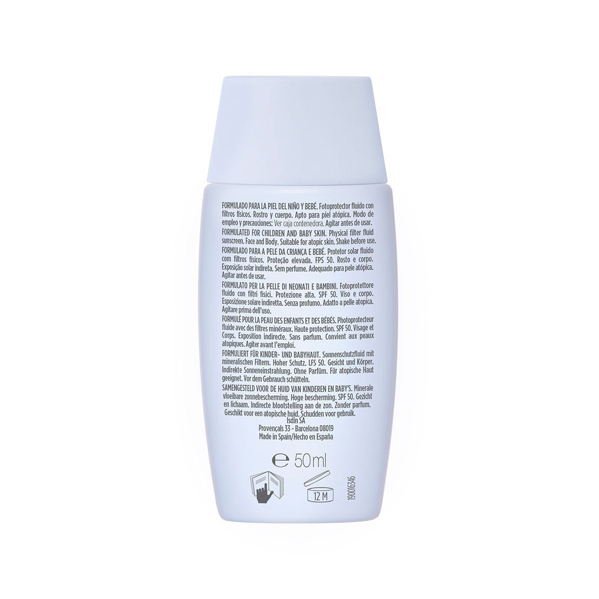 ISDIN Fusion Fluide Minéral Bébé Pédiatrie SPF 50 Photoprotecteur 50 ml