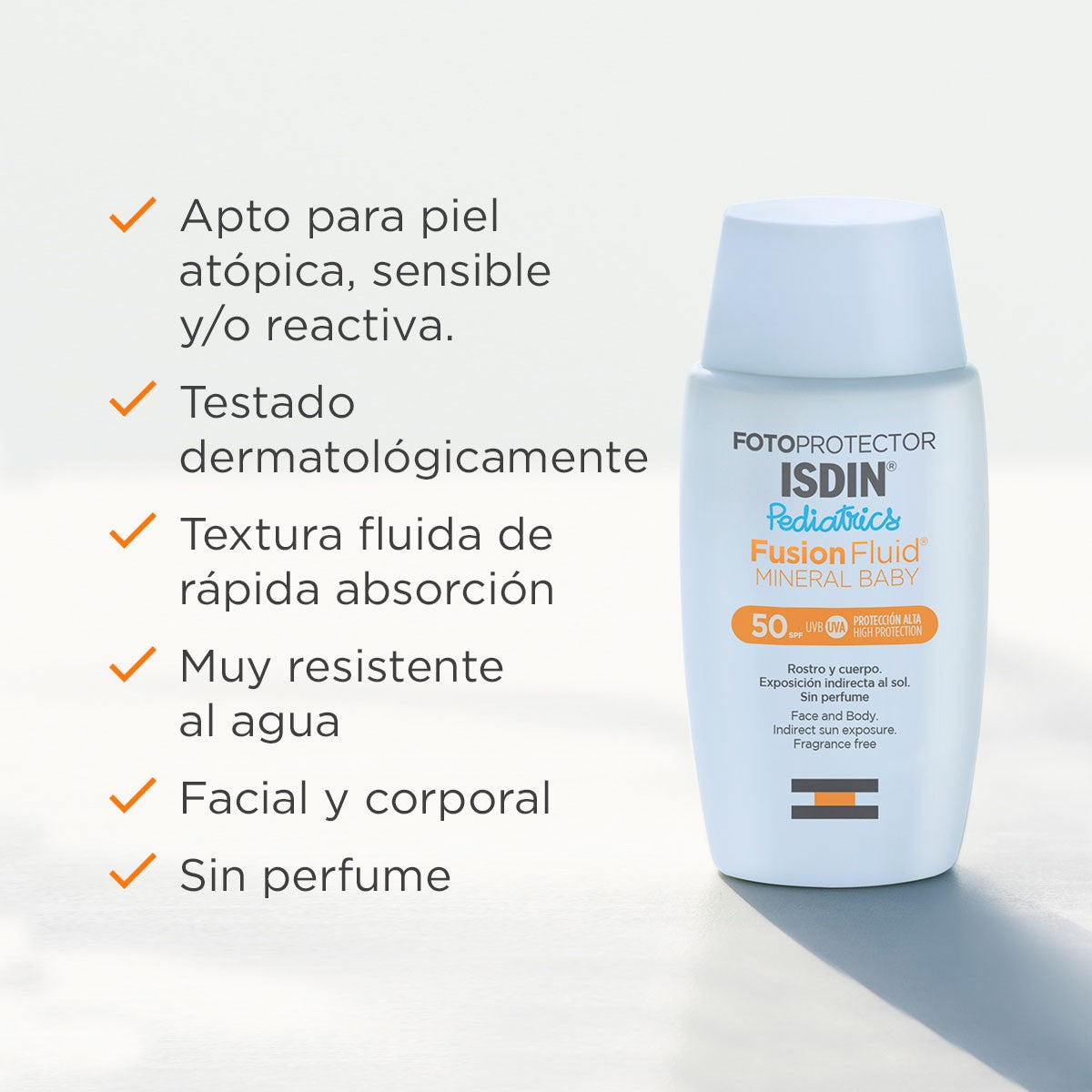 ISDIN Fusion Fluide Minéral Bébé Pédiatrie SPF 50 Photoprotecteur 50 ml