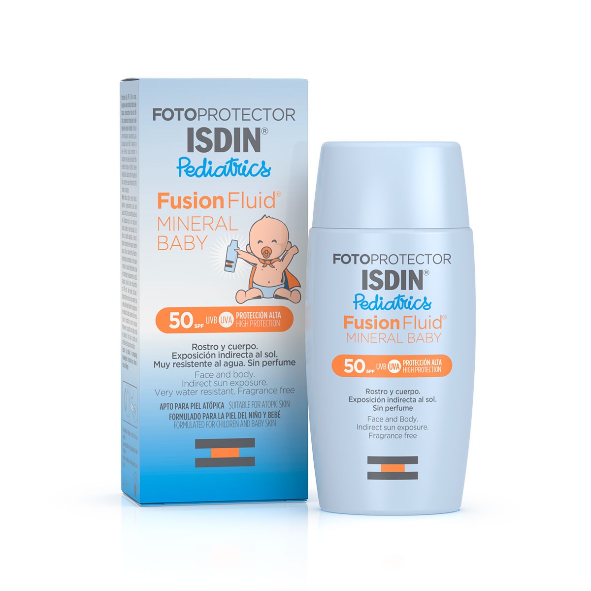ISDIN Fusion Fluide Minéral Bébé Pédiatrie SPF 50 Photoprotecteur 50 ml