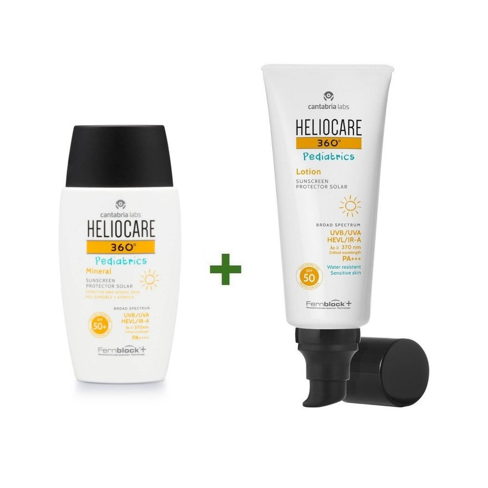 HELIOCARE Pack 360º Pediatrics Mineral SPF50+ (50ml) + Loción SPF50 (200ml)-1