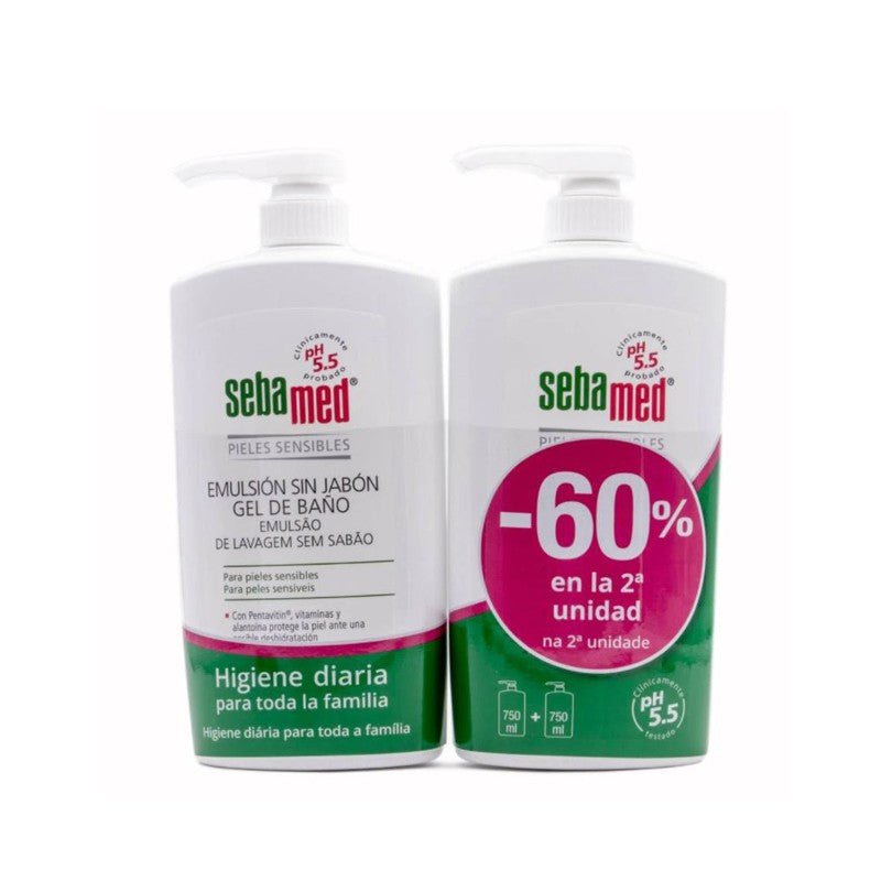 SEBAMED Emulsión Sin Jabón Gel de Baño PACK AHORRO 2x750ml-1