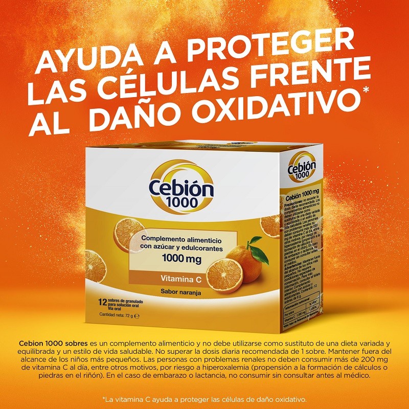 CEBIÓN Vitamina C 1000mg 12 Sobres-5