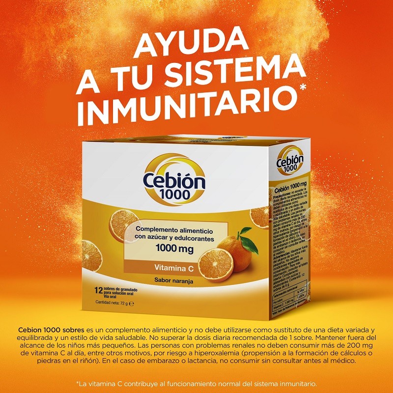 CEBIÓN Vitamina C 1000mg 12 Sobres-6