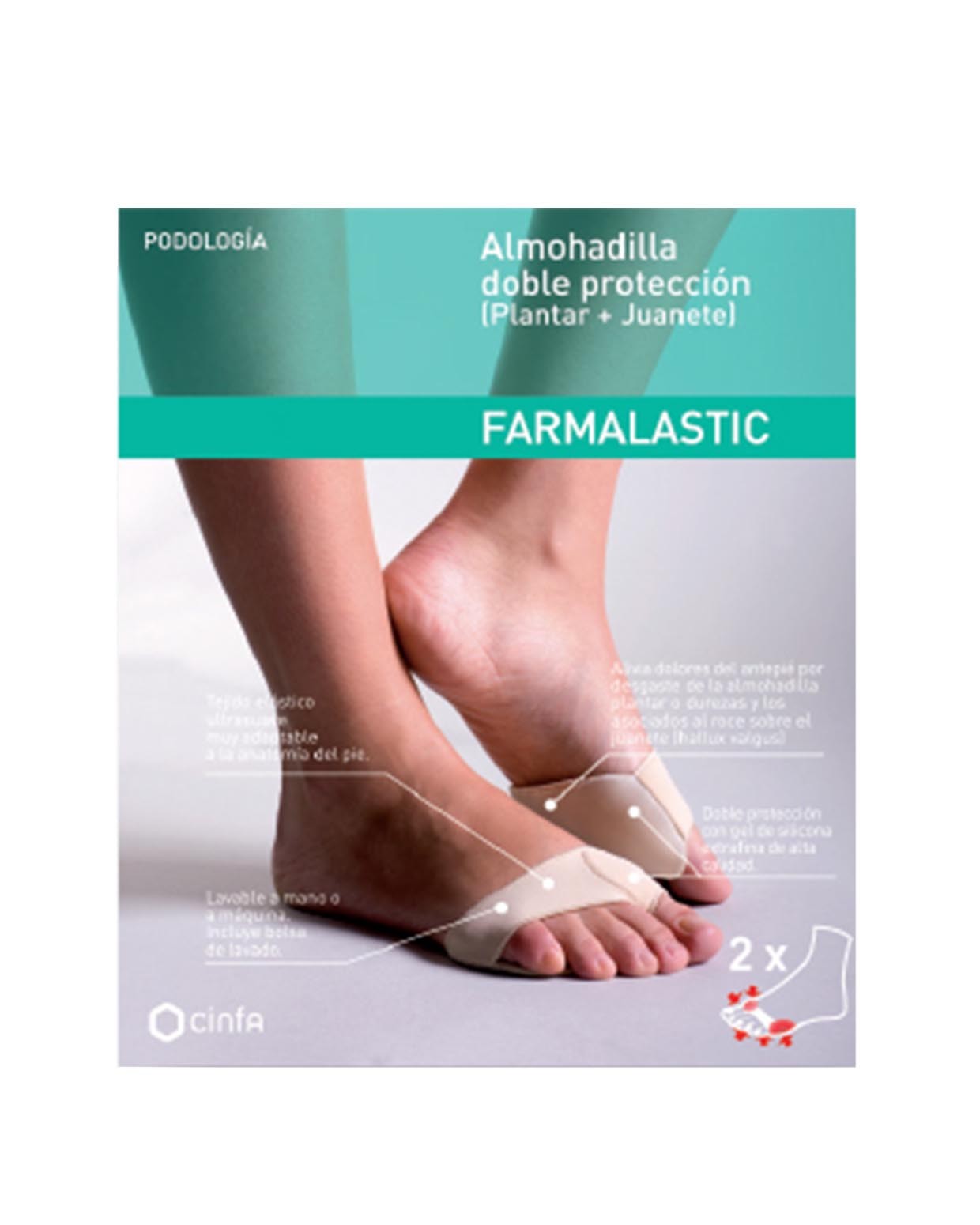 FARMALASTIC Almohadilla Doble Protección Talla Grande 2 Unidades-1