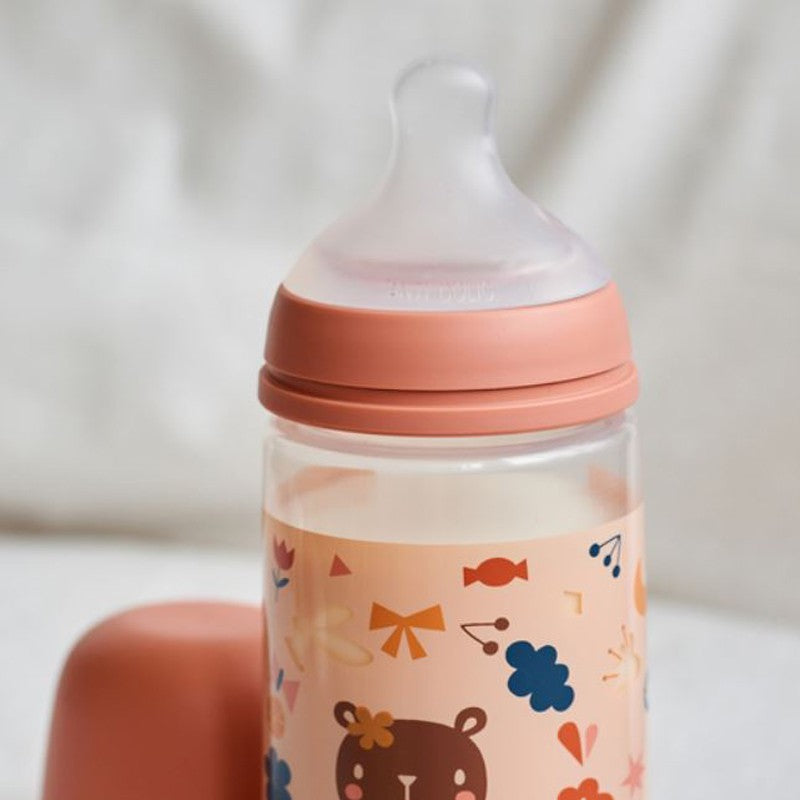 SUAVINEX Biberón 270ml Tetina Fisiológica SX Pro Flujo Medio (M) - PájarosRosa-2