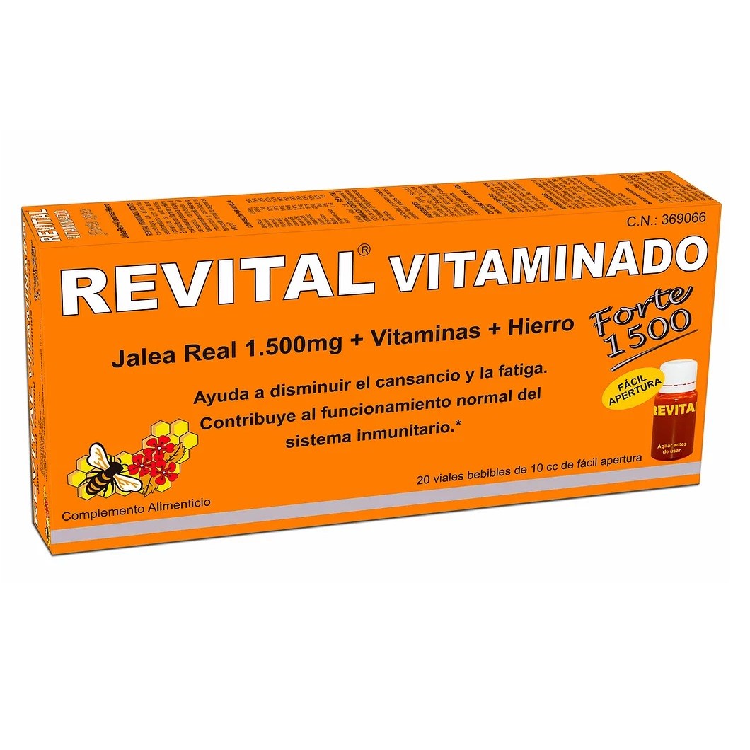 REVITAL Vitaminado Forte 1500 Jalea Real + Vitaminas + Hierro 20 Viales-1