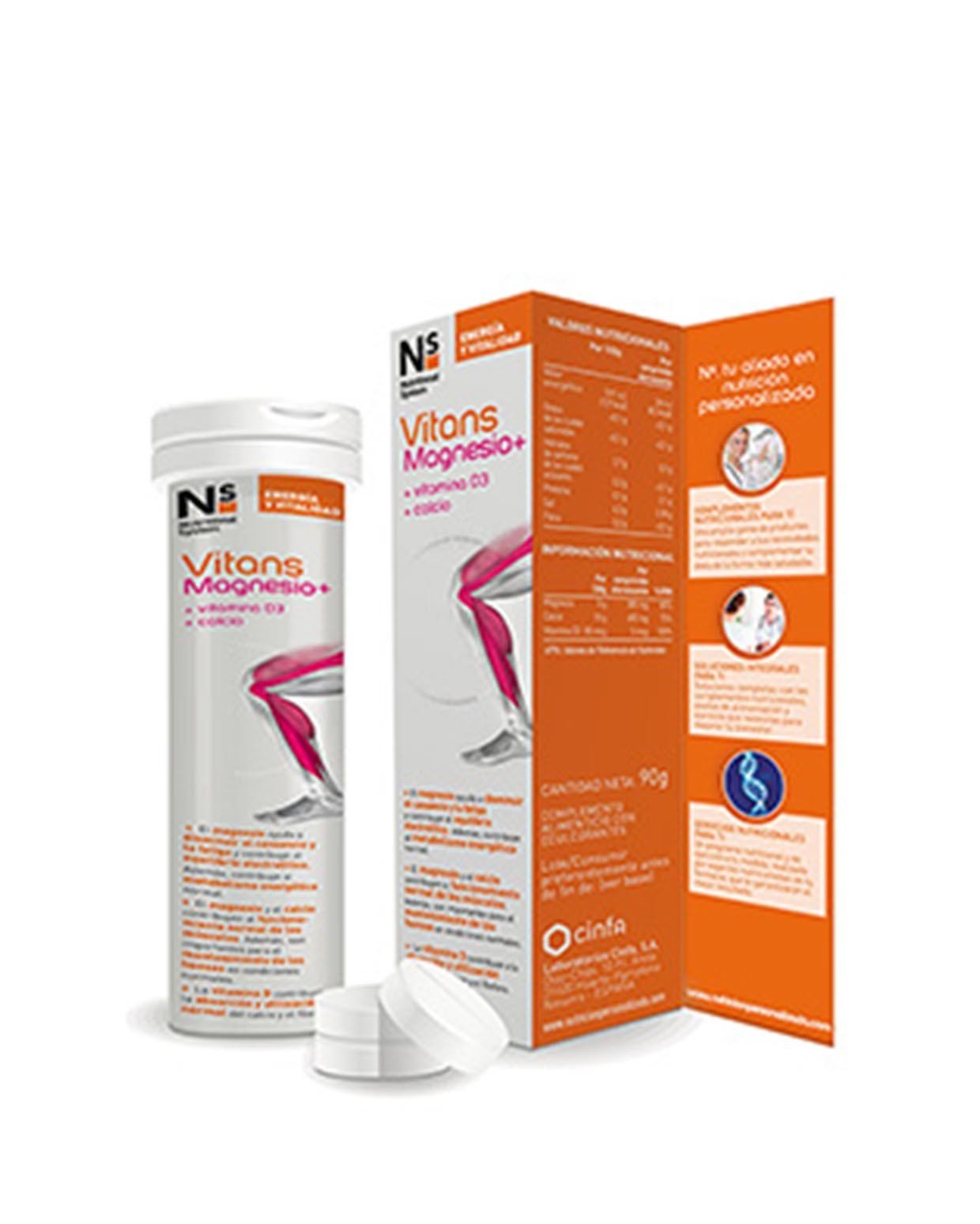NS VITANS Magnesio+ Sabor Naranja 15 Comprimidos Efervescentes-2