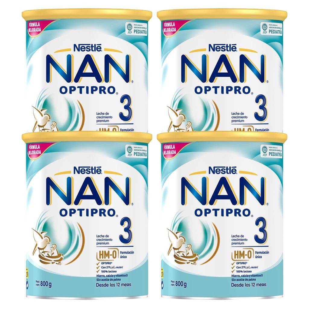 NAN OPTIPRO 3 Leche de Crecimiento para Lactantes Pack Ahorro 4x800g-2