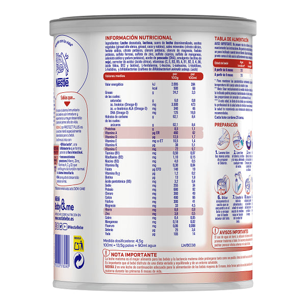 NIDINA 2 Leche de Continuación para Lactantes Pack Ahorro 4x800g-4