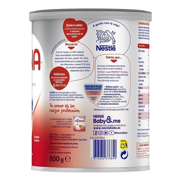 NIDINA 3 Leche de Crecimiento para Lactantes Pack Oferta 4x800g-3