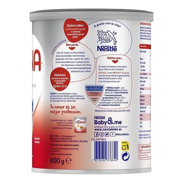 NIDINA 3 Leche de Crecimiento para Lactantes Pack Oferta 4x800g-3