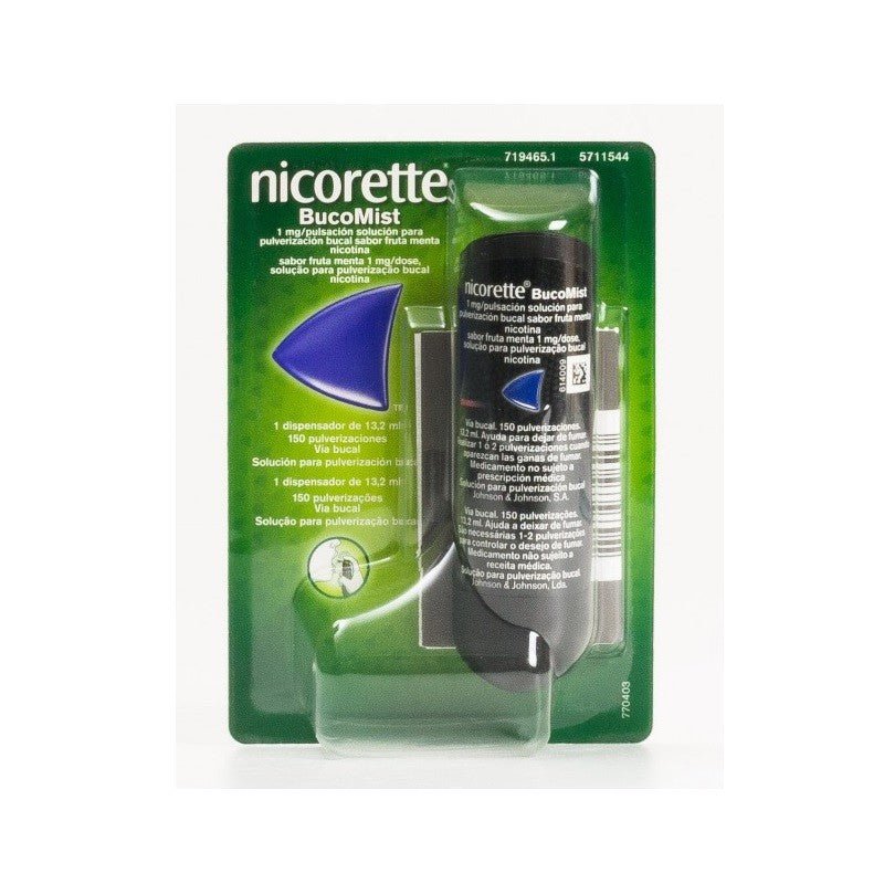 NICORETTE Bucomist 1mg/Pulverización Aerosol Bucal Fruta Menta 150 Pulverizaciones-1