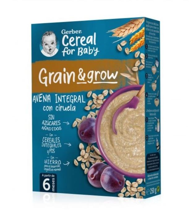 GERBER Papillas Avena Integral con Ciruela +6 Meses 250g-1