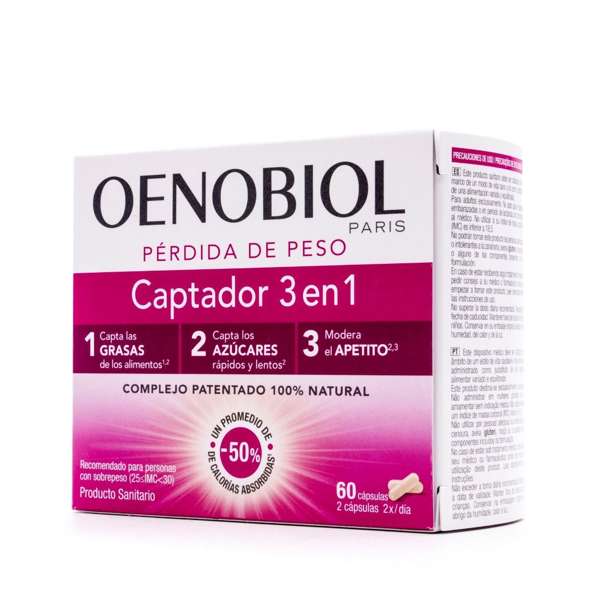 OENOBIOL Captador 3 en 1 Pérdida de Peso 60 Cápsulas-1