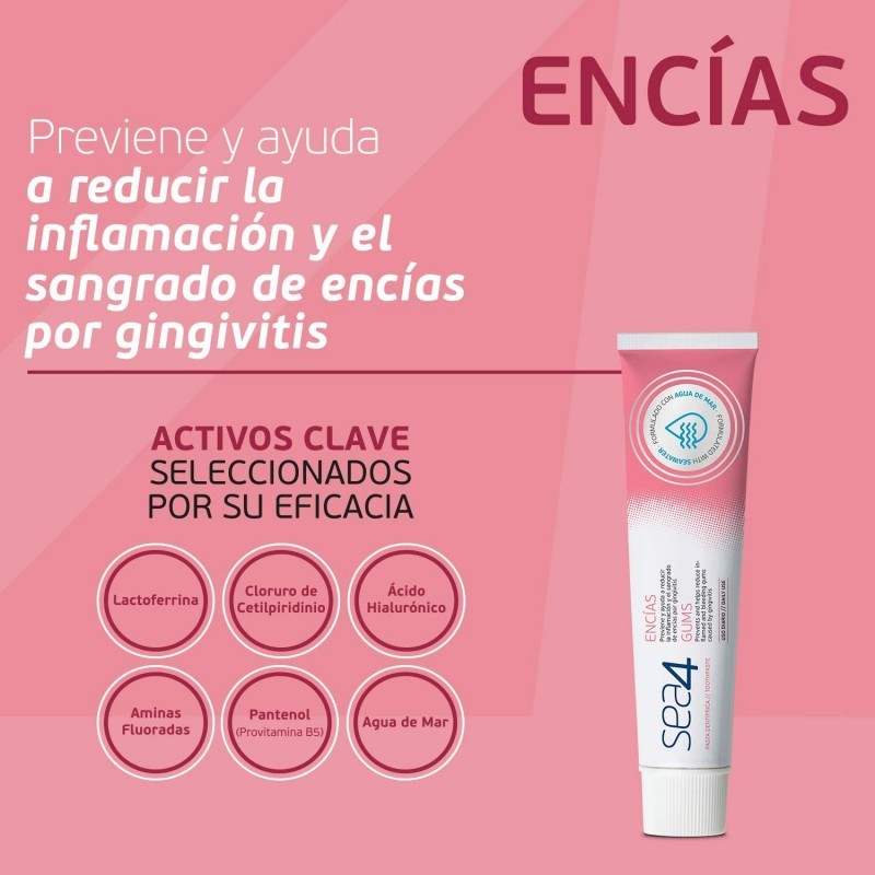 SEA4 Colutorio Encías 500ml + Pasta de Dientes Encías 75ml GRATIS-2