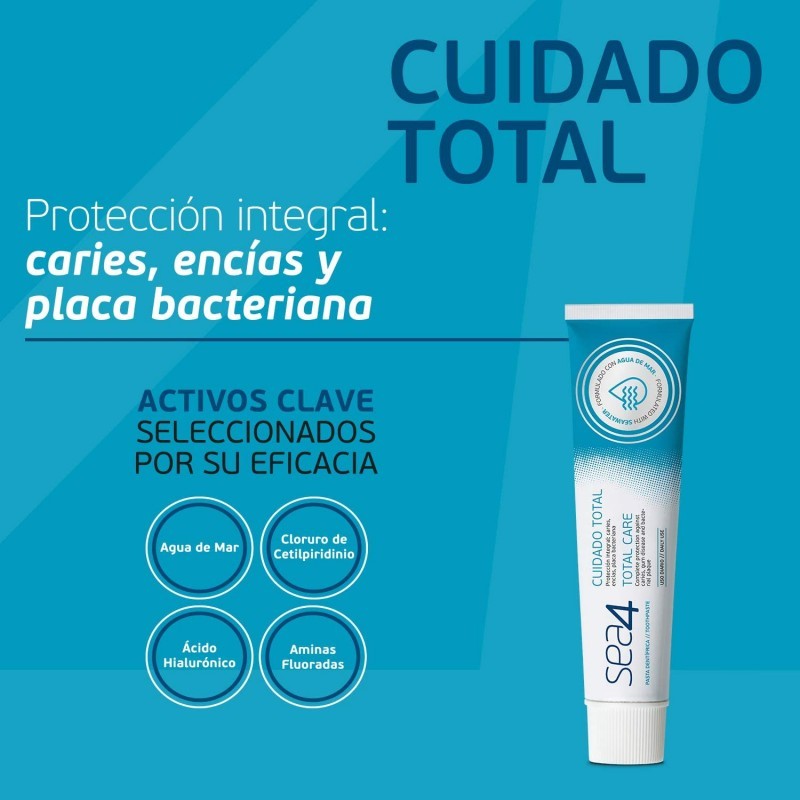 SEA4 Colutorio Cuidado Total 500ml + Pasta de Dientes 75ml GRATIS-3