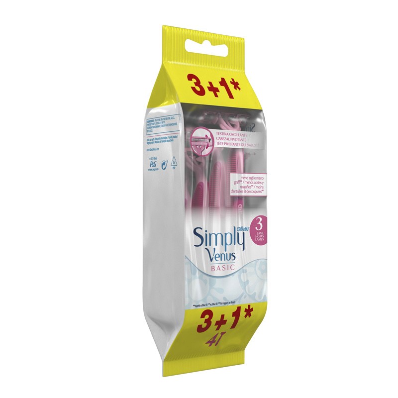 GILLETTE VENUS Simply 3 Maquinilla de Depilación Desechable 3 Unidades + 1 GRATIS-2