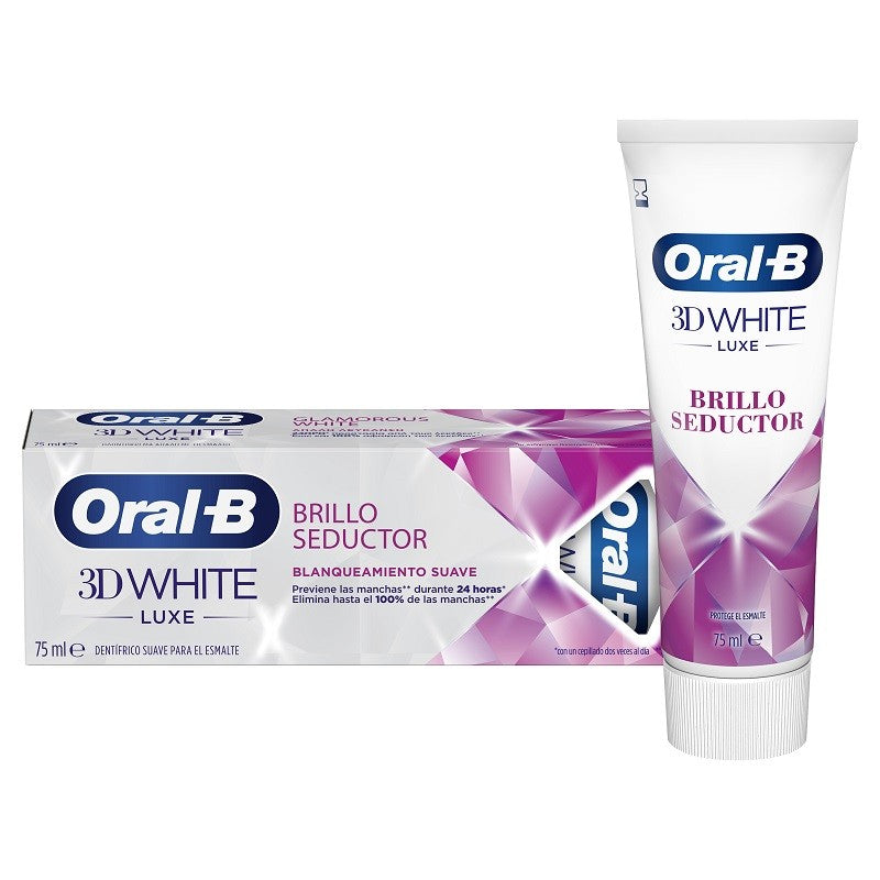 ORAL-B Pasta de Dientes 3D White Brillo Seductor Blanqueadora 75ml-1
