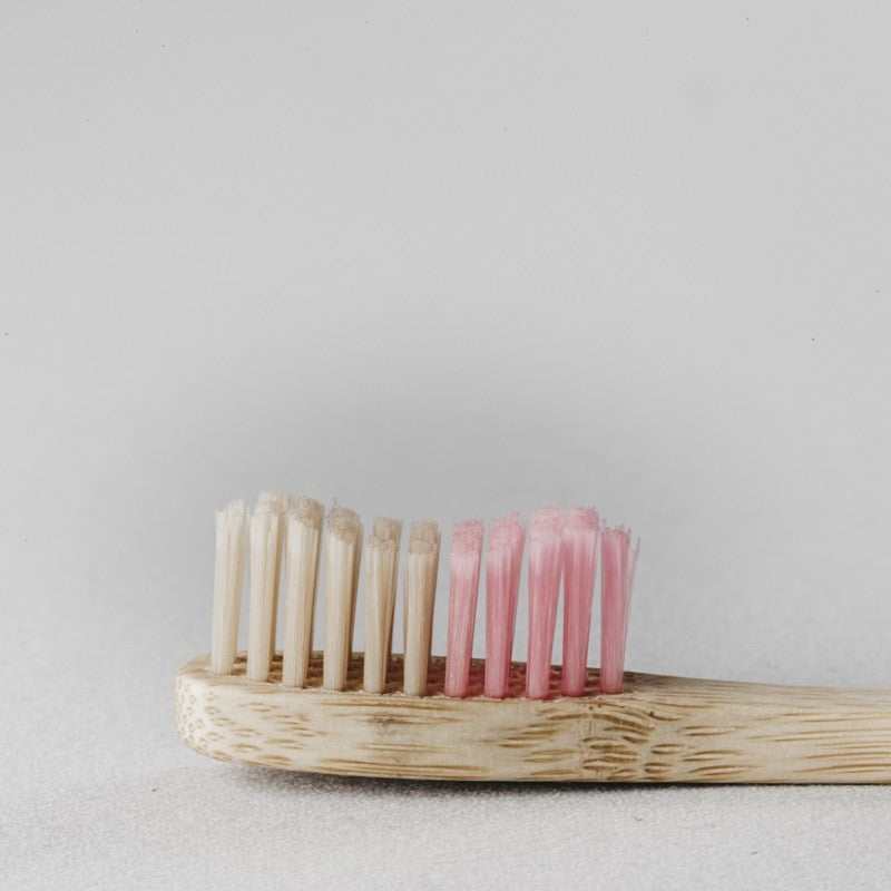 BANBU Cepillo de Dientes de Bambú Medio color Rosa-2