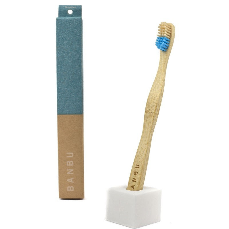 BANBU Cepillo de Dientes de Bambú Duro Azul-1