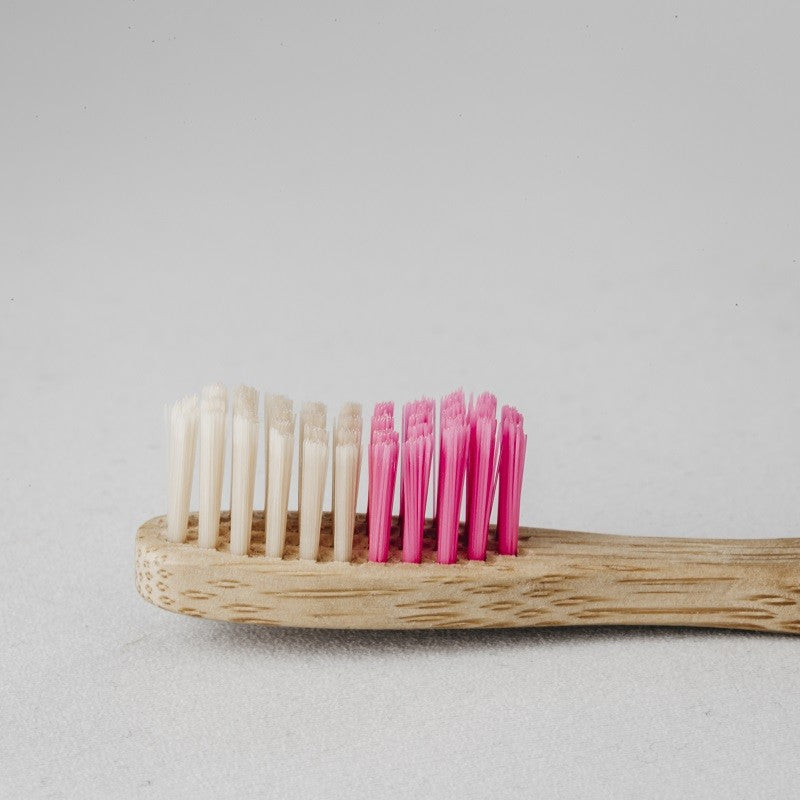 BANBU Cepillo de Dientes de Bambú Duro Rosa-2