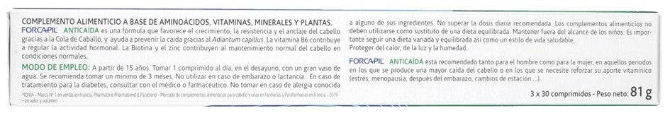 FORCAPIL Anticaída Cabello y Uñas 2+1 de REGALO (90 comprimidos) Arkopharma-2