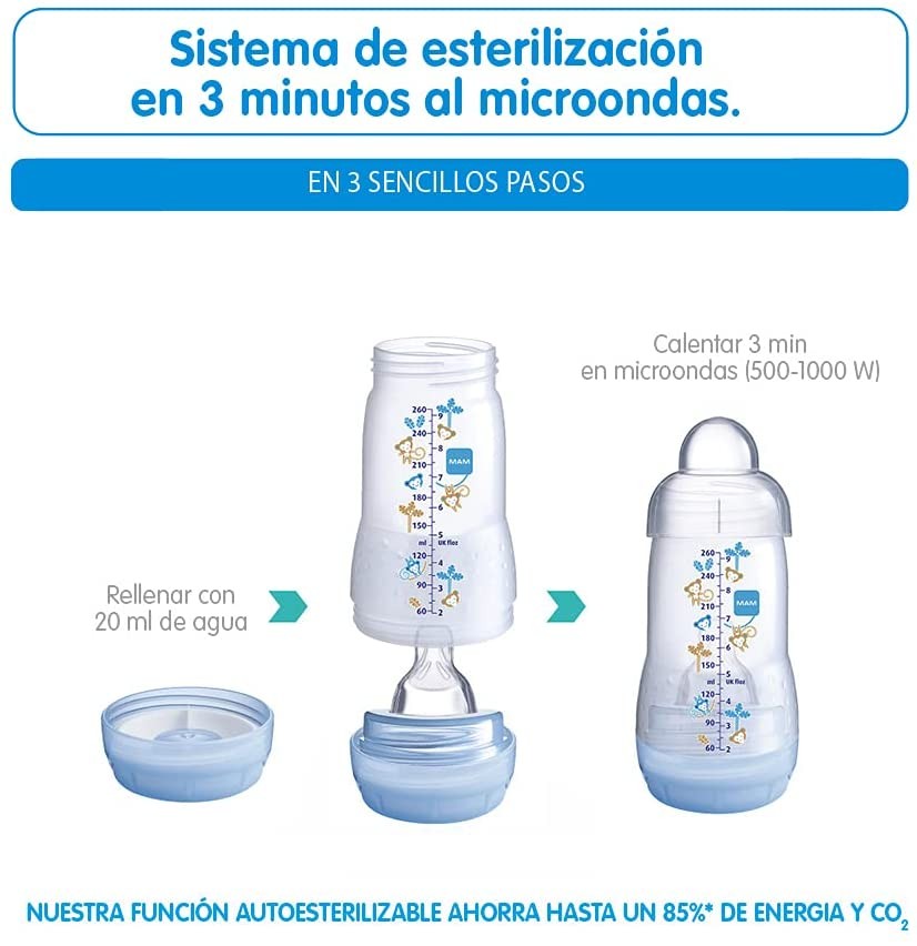 MAM Biberón Easy Start Anti Cólico 260ml - Blanco-4