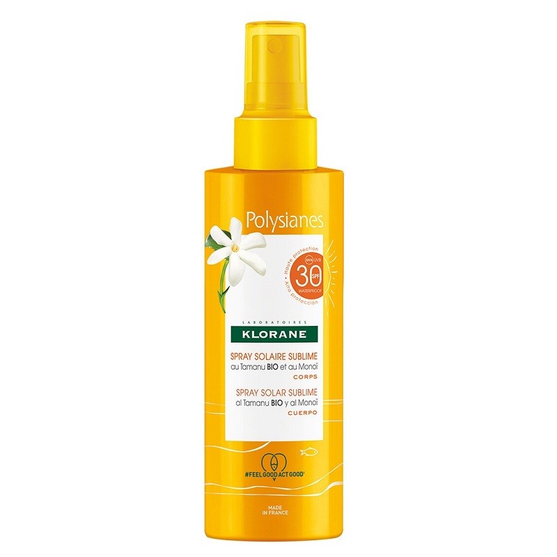 POLYSIANES Spray Solar Sublime al Monoï y Tamanu Bio SPF30 200ml - KLORANE --1