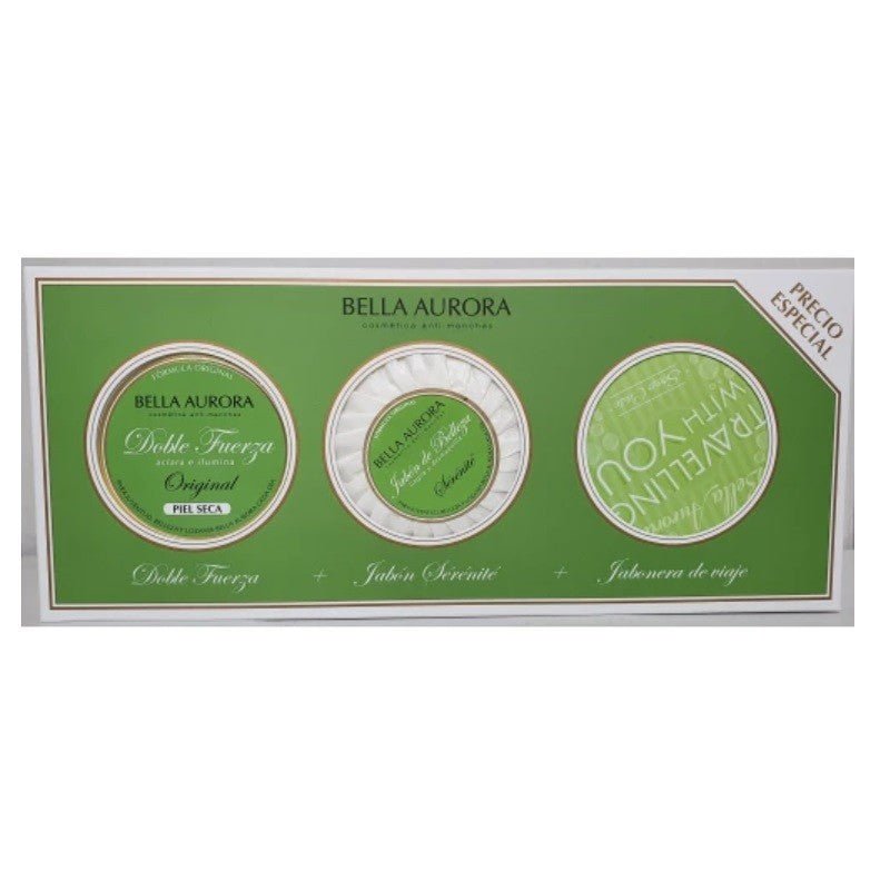 BELLA AURORA Pack Doble Fuerza Piel Seca + Jabón Sérénité + Jabonera de Viaje de REGALO-2
