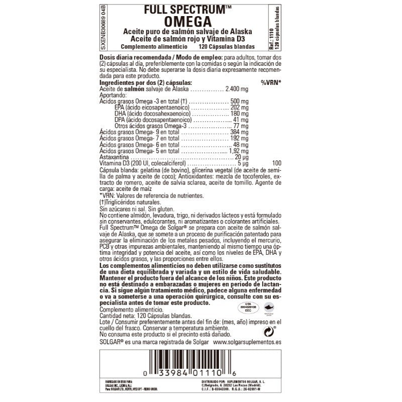 SOLGAR Full Spectrum Omega 120 Cápsulas Blandas-3