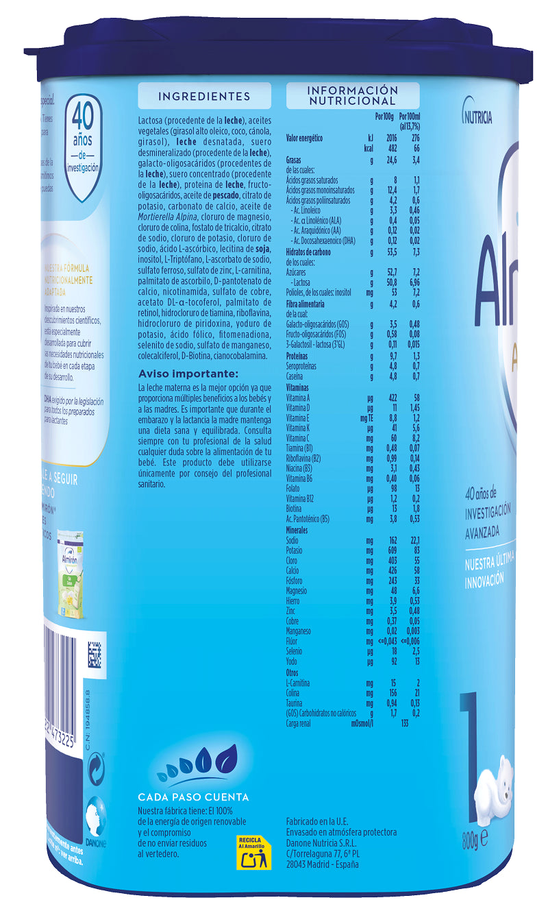 ALMIRÓN Advance 1 con Pronutra Leche para Lactantes 800gr NUEVA FÓRMULA-5