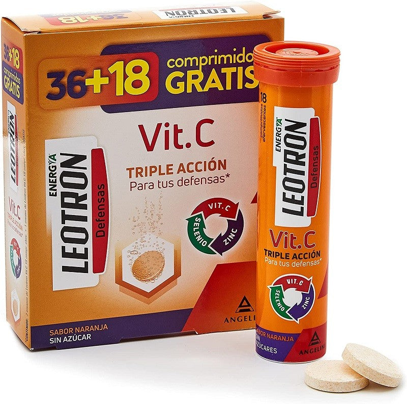 LEOTRON Vitamina C 36 comprimidos + 18 GRATIS-1