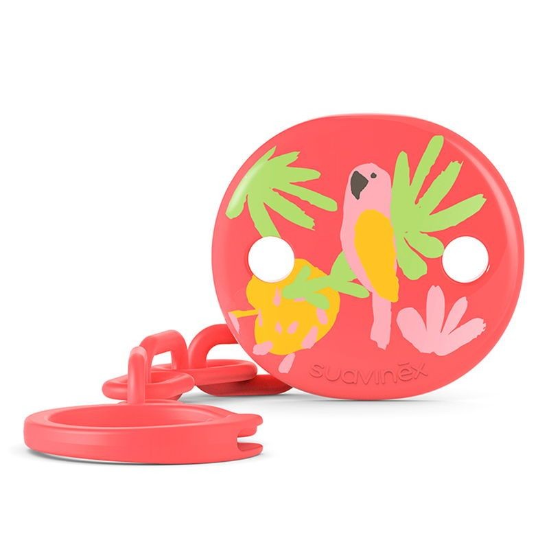 SUAVINEX Broche de Pinza Decorado (Loro Rosa) +0m-2