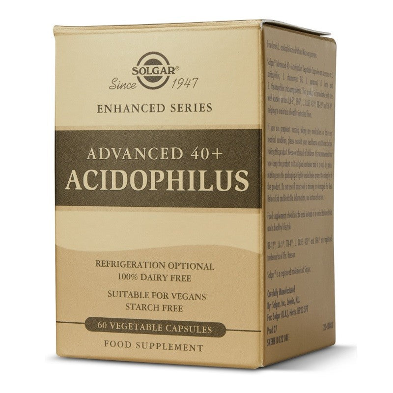 SOLGAR 40 Plus Acidophilus Avanzado Probiótico 60 Cápsulas Vegetales-1