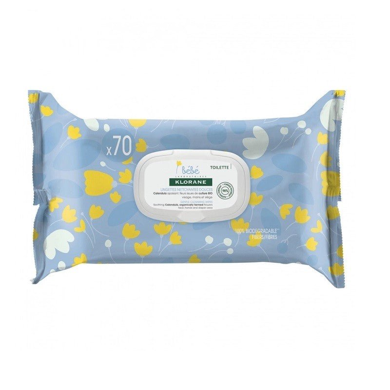 KLORANE BEBÉ Triplo Toallitas Limpiadoras Suaves Caléndula 3x70 Unidades-2