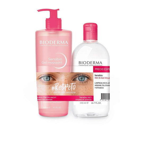 BIODERMA Pack Sensibio Gel Moussant Piel Sensible 500ml + Sensibio H2o Agua Micelar 500ml-1