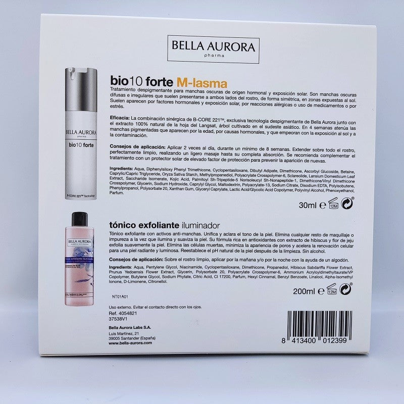 BELLA AURORA BIO 10 Forte M-Lasma Tratamiento Despigmentante Intensivo 30ml + Tónico Exfoliante 200ml de REGALO-2