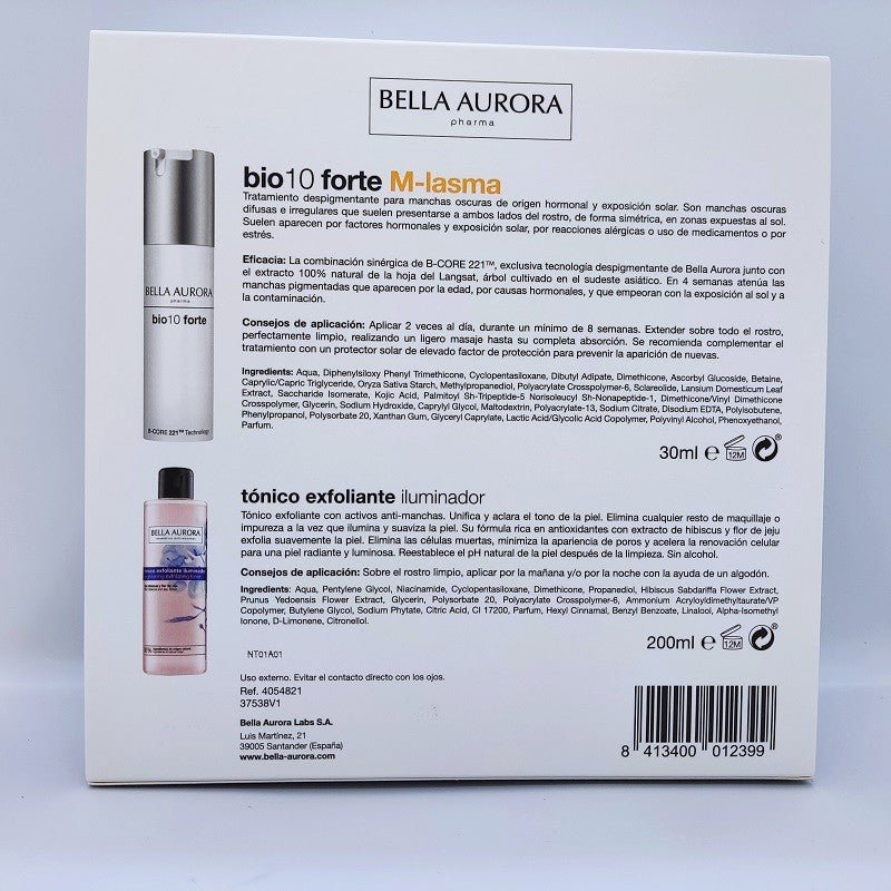 BELLA AURORA BIO 10 Forte M-Lasma Tratamiento Despigmentante Intensivo 30ml + Tónico Exfoliante 200ml de REGALO-2