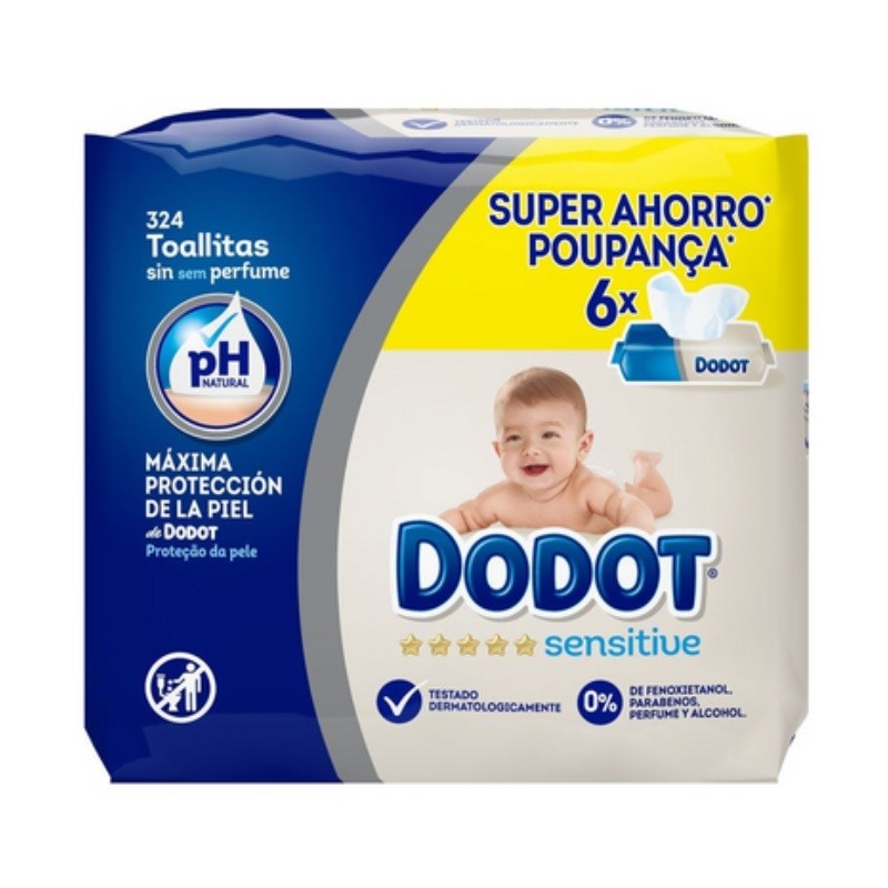 DODOT Sensitive Toallitas para Bebés 6x54 (324 toallitas)-8